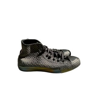 Converse Black Lattice High Top Sneakers Classic Canvas Design